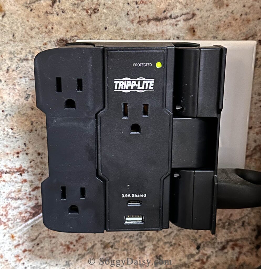 A surge protector that plugs directly into the wall