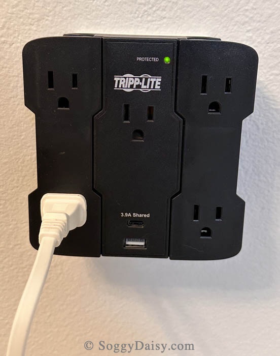 This is a closeup of the outlet that my Silhouette Cameo is plugged into.